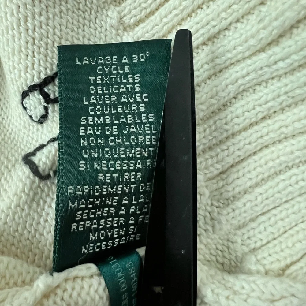 Vintage Rare Green Tag 90S Ralph Lauren Ivory Flag Knitted Sweater - Picture 14 of 15